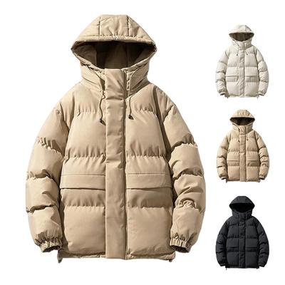 Manteau décontracté à capuche pour homme, Veste chaude d'extérieur rembourrée en coton, Veste tendance ample rembourrée en coton, Manteau veste rétro en forme de pain