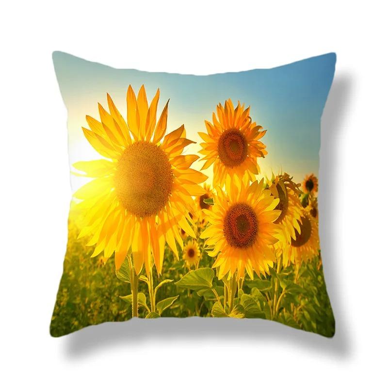 Beautiful Sunflower Field Print Pillowcase Car Ornaments Office Living Room Home Pillowcase