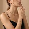 18K Gold Vacuum-Plated Stainless Steel Necklace Bracelet - Women's Colorfast Simple Jewelry