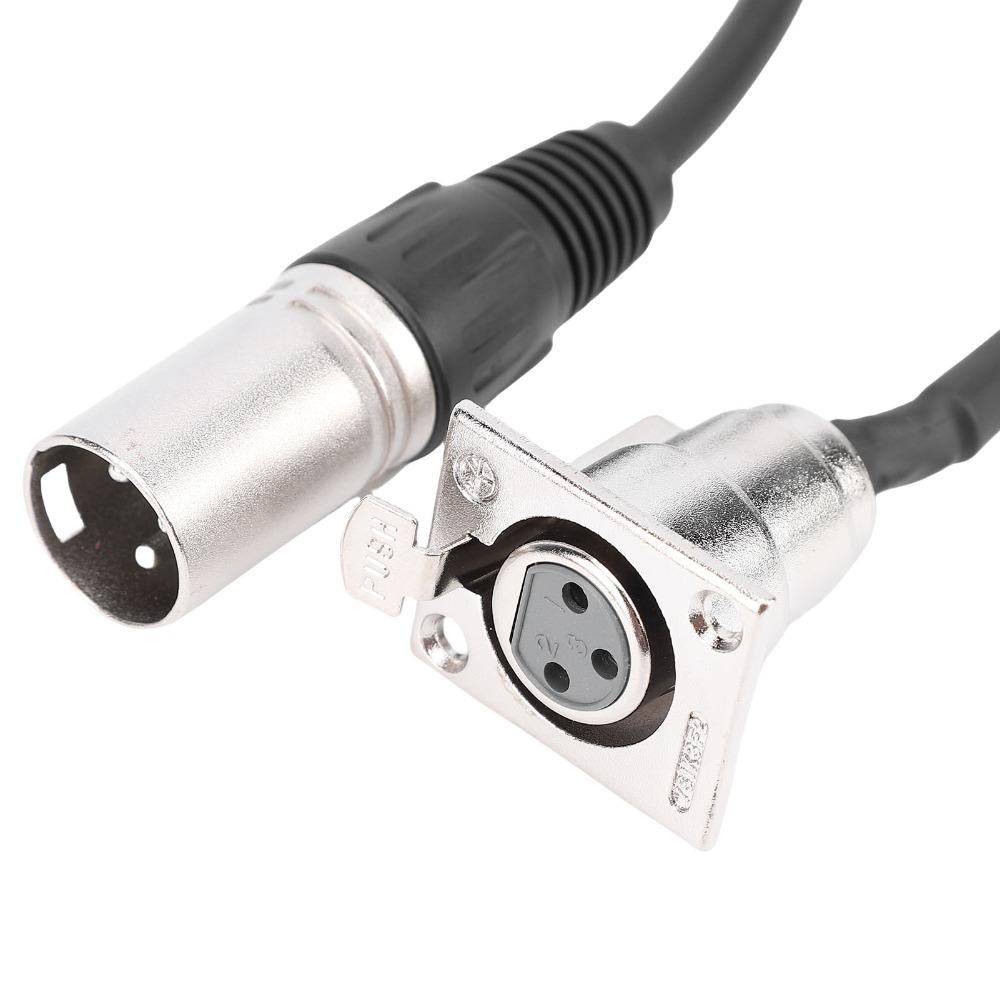 2 Pcs 3Pin XLR Female To 3Pin Male Panel Mount Adapter Mic Feed Thru Converter  for Floor Box