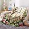 1PC Floral Fantasy Creatures Print FlAannel Blanket, High quality Comfortable for All Seasons, Home Decor, Warmth and Comfort