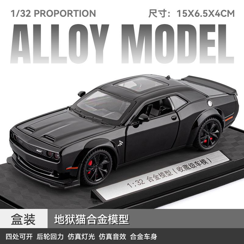 

1:32 Dodge Challenger Hellcat Redeye Alloy Metal Diecast Model Car High Simulation Collectible Children Toy Car Sound And Light чорний