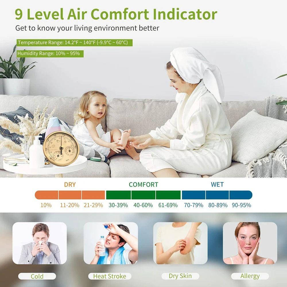 3 In 1 Barometer Thermometer Hygrometer Temperature and Humidity Gauge  Weather Station
