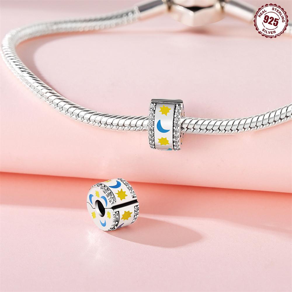 Beads Copper Original Luminous Stars Moon Sun Positioning Buckle Beads Fit Bracelet Jewelry Diy Gift Accessory