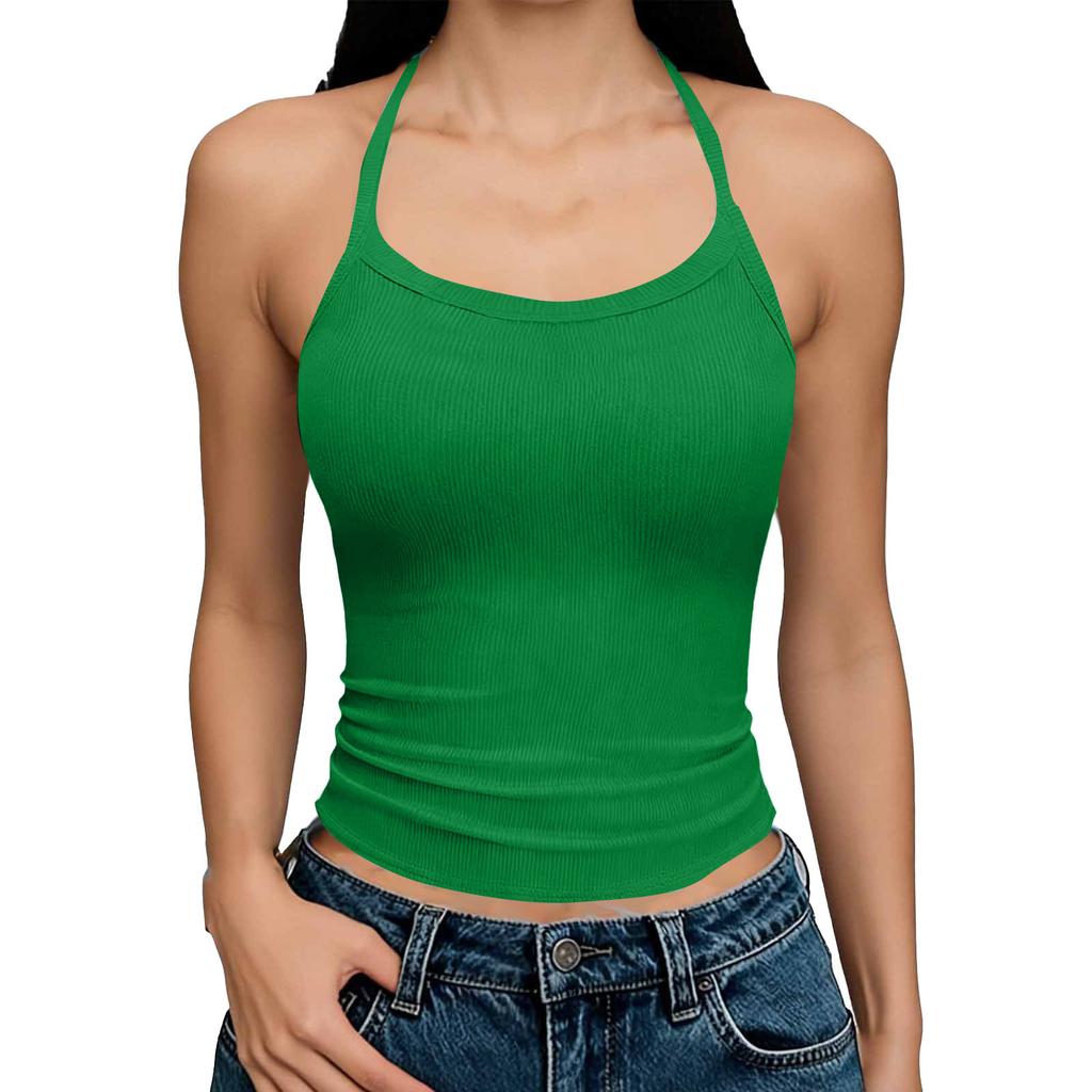 Women's Fashionable Casual -Color Fitted U-Neck Tank Top