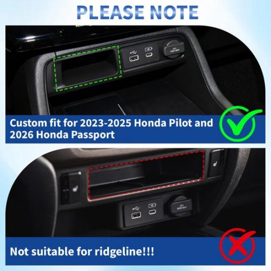 For -24 2025 Honda Pilot Car Center Storage Drawer Tray Secret Organizer Box