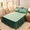 Solid Color Princess Style Brushed Bed Skirt with Dustproof Full Wrap