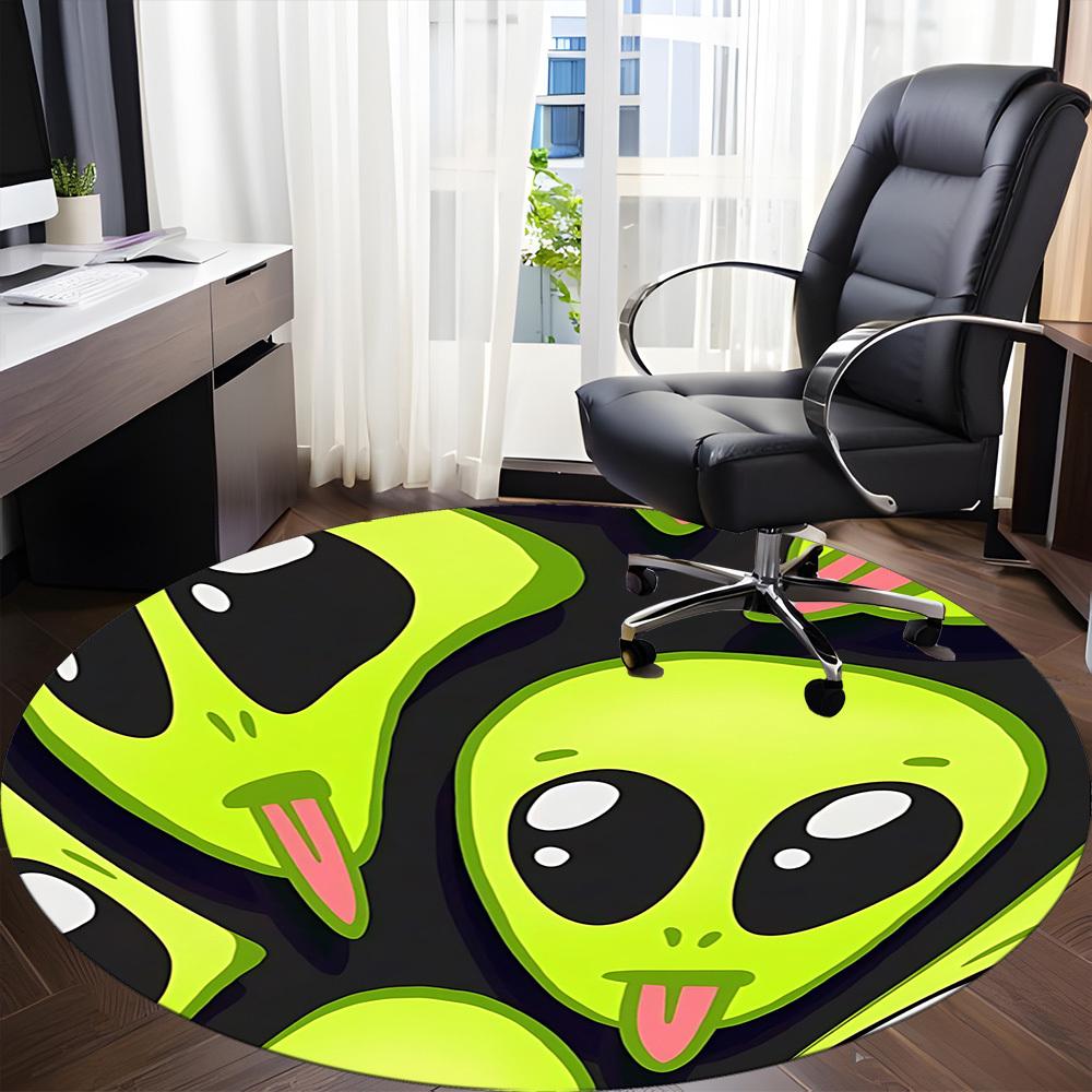 1PC Alien Face Chair Carpet for Office, Indoor Non-Slip Washable Carpet, Soft Comfortable Mat For Office Room yy250930243