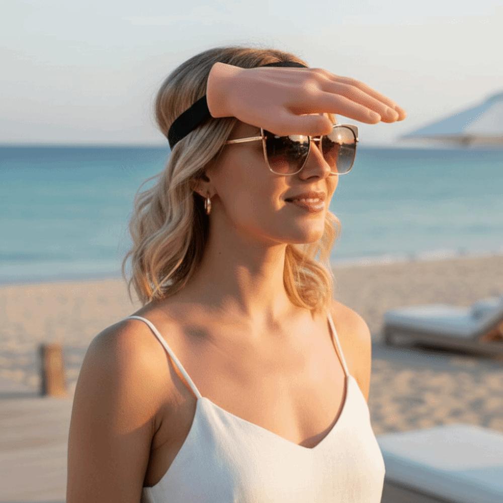 Detachable Funny Hand Sun Hat Hair Hoop Sun Protection Quirky Hairband Outdoor / Indoor