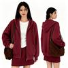 Womens Oversized Hooded Sweatshirt Lightweight Casual Korean Style Fall Pullover With Zipper