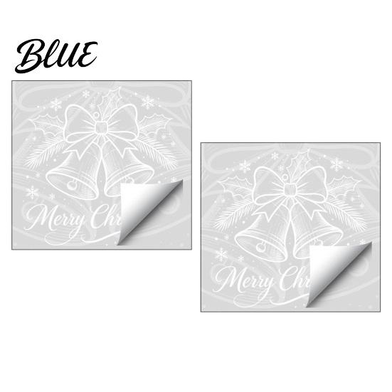 Winter Festive Glass Decoration Christmas Bell Window Sticker PVC Decals with Snowflake Bow Patterns for Xmas Party Ornaments Holiday Home