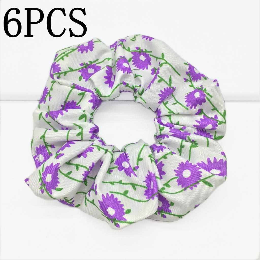 6pcs/lot Hair Scrunchies Bands Scrunchy Ties Ropes Ponytail Holder for Women Accessories Fabric Headwear Ditsy Floral Sweet Cute