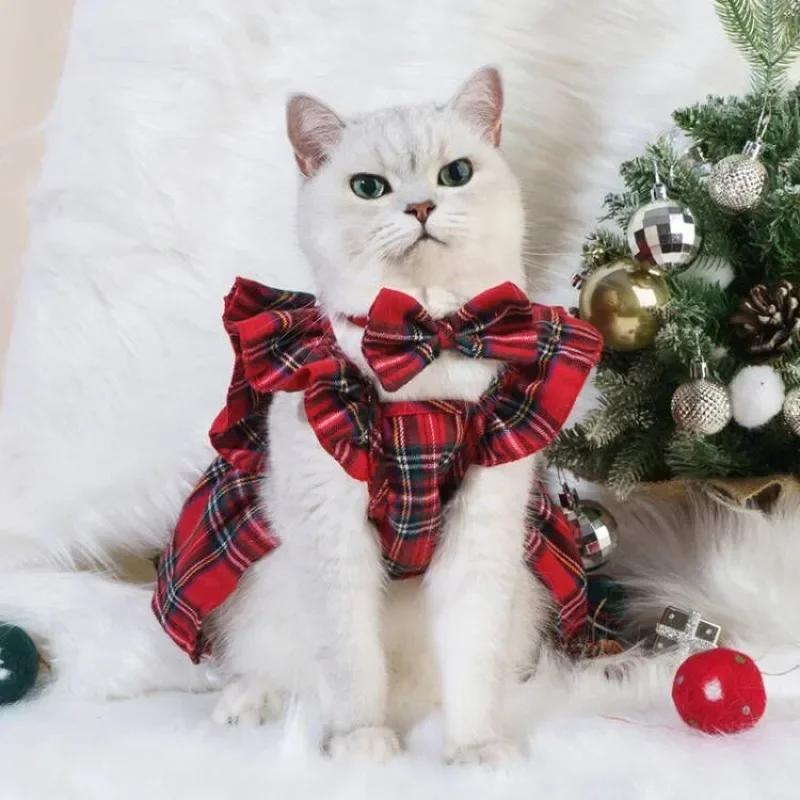 Christmas Pet Dresses for Dog Comfortable Cat Dog Skirts Plush Sweet Pet Puppy Skirts Skin Friendly Dog Dresses Pet Accessories