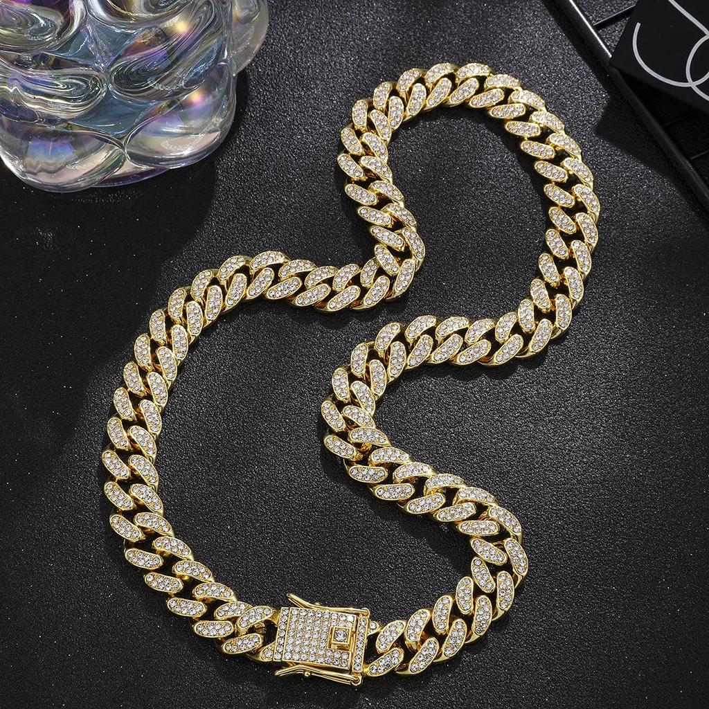 Men's Hip Hop 14mm Diamond Cuban Chain Necklace