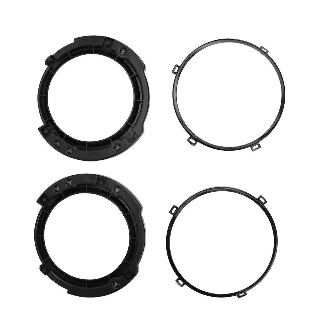 7Inch Round Headlight Mounting Retaining Bracket Ring Set with Headlight Metal Ring Black Replacement for Jeep Wrangler