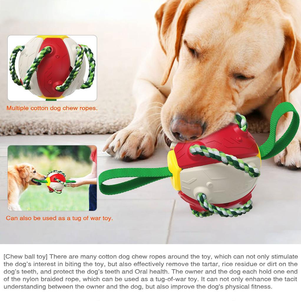 FPQ-01 Dot Saucer Ball Toy Pet Gift Interactive Flying Throwing Disc Ball with Ropes (BPA Free,CPC/FDA/RoHS Certified)