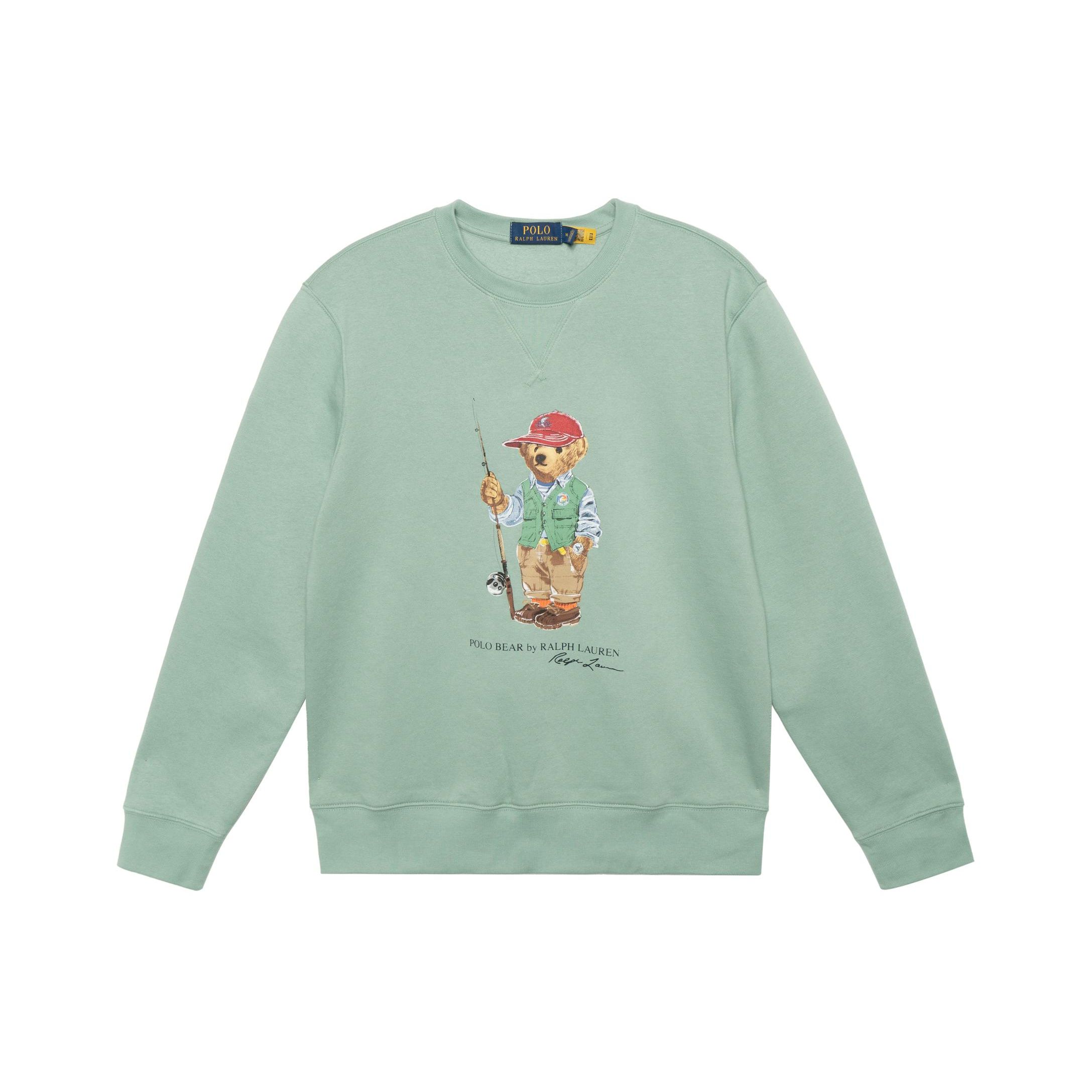

Polo Ralph Lauren SS23 Teddy Bear Letter Print Crewneck Sweatshirt Men sweatshirt Mint-Green 710853308-023 S
