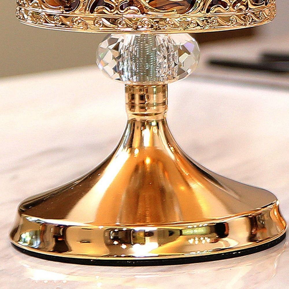 Tarro de Almacenamiento de Cristal Vintage Tarro de Caramelos Chapado en Oro Caramelo de Pie Alto Mesa de Café