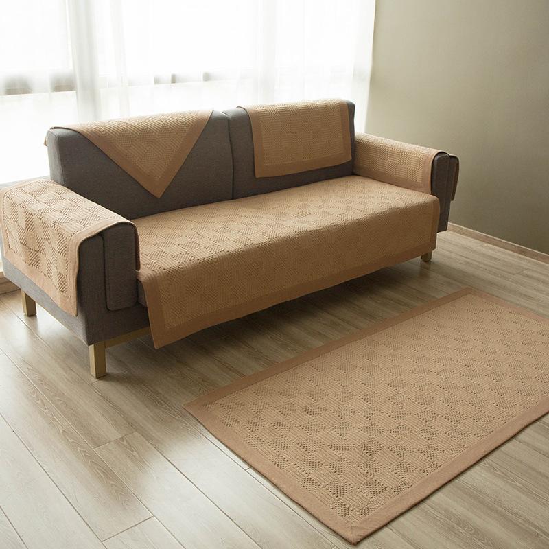 

Однотонная диванная подушка, кожаный чехол для дивана из бежевой ткани, всесезонное универсальное полотенце для спинки подлокотника, нескользящее и некрашеное 70*70