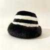 Wide Brim Fur Bucket Hat Faux Fur Striped Fisherman Cap Fashion Plush Hat  Winter