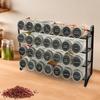 A Four Layer Black Mesh Rack That Can Hold 28 Spice Bottles, Suitable for the Kitchen (single Rack Containing Seasonings)
