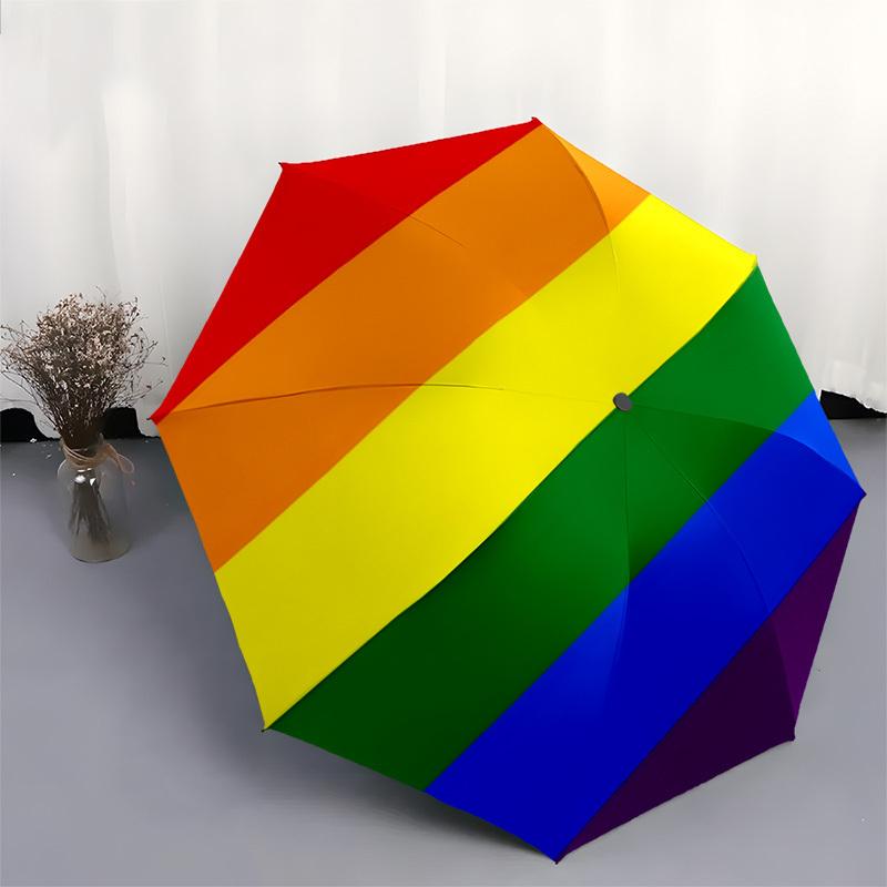 1 Stück Regenbogenflagge Auto-Regenschirm Langlebiger Eisenrahmen & Kunststoffgriff, Geschenk für Männer & Frauen, Stabile Konstruktion y250905183