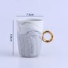 Marble Texture Ceramic Mug Creative Gold Diamond Ring Handle Coffee Mug High Beauty Couple Cup Home Breakfast Cup Beverage Cup