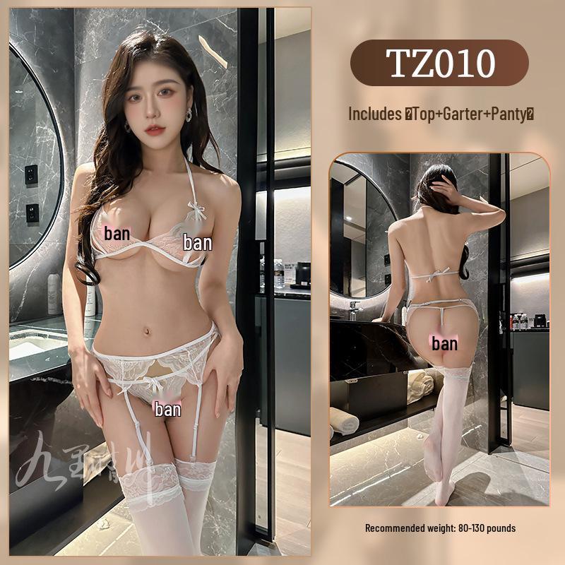Jiuli Qingchuan Sexy Sheer Lingerie Set - Pure Desire See-Through Pajamas with Webbing Fun.