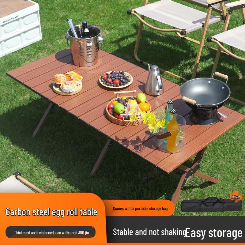 Glacier Age Carbon Steel Roll-up Camping Table & Kermit Chair Set