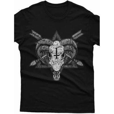 Gothic Skull T-Shirt Biker Devil Heavy Metal Rock Music Top Demon #A117#OR#P1