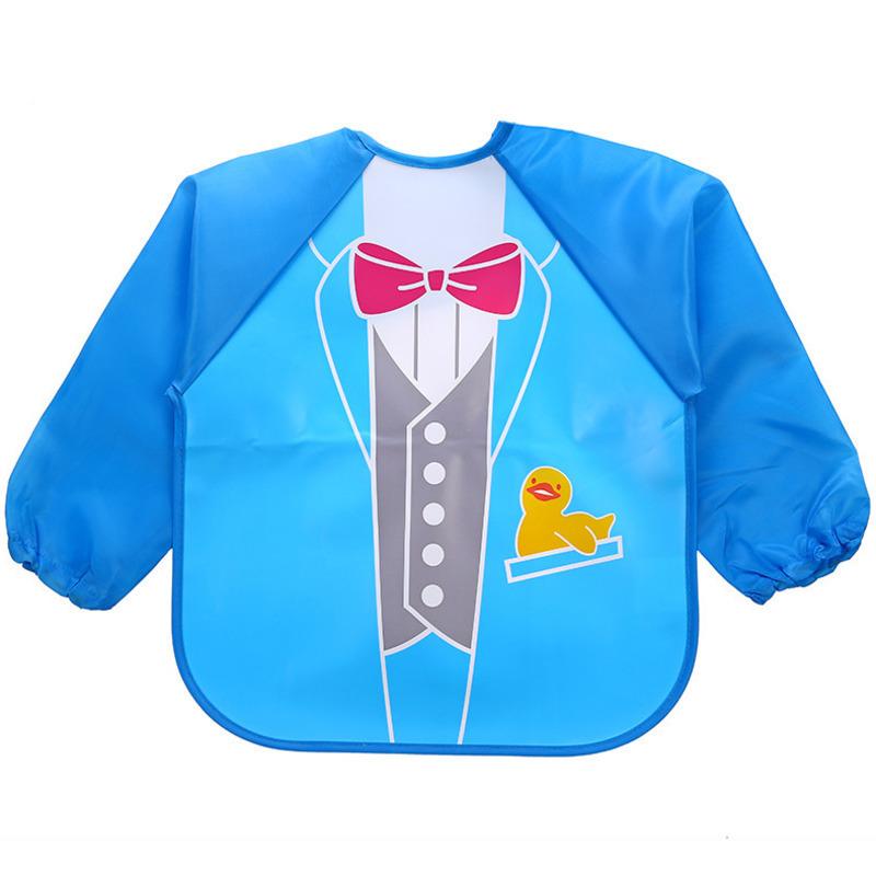 Baby Waterproof Bibs Apron Boys Girls Burp Cloth Toddler Child Newborn Feeding Painting Infant Long Sleeve Draw Animal Cartoon