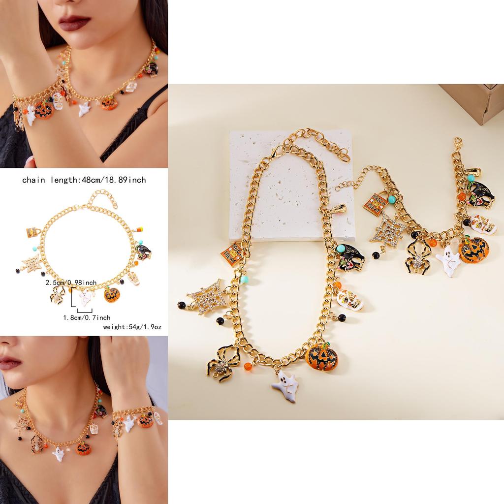 Spooky Halloween Animal Zodiac Alloy Jewelry Collection For Party Accessories