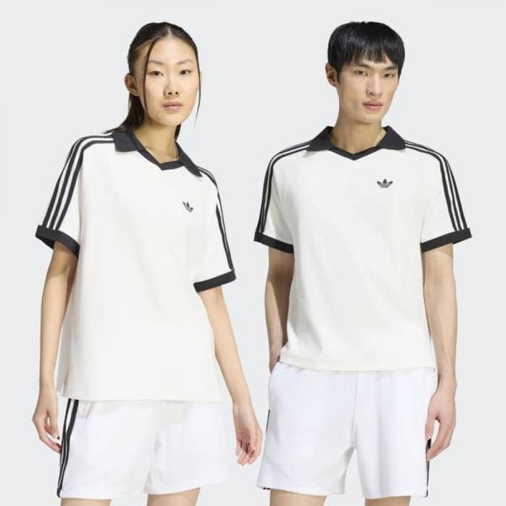 Adidas OVersized V Neck Terry Polo Shirt Kw7399 S