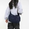 2025 Autumn New Denim Pleated Bag Large Capacity Student Messenger Bag Girls Texture Niche Shoulder Bag