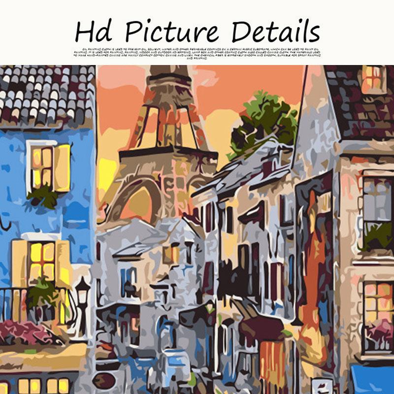 Abstrakte Pariser malerische Turmstraßenmalerei auf Leinwand, Wandkunst, Poster und Kopien von Landschaftsfotos für die Wohnzimmerdekoration zu Hause