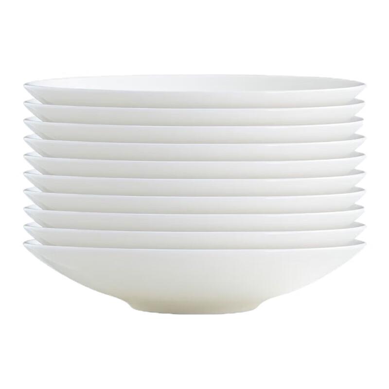 Jingdezhen Pure White Ceramic Round Deep Plates