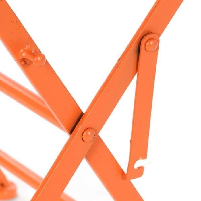 Table + 2 Chairs Set - Coral Metal - Foldable - 60x60x75 Cm - White