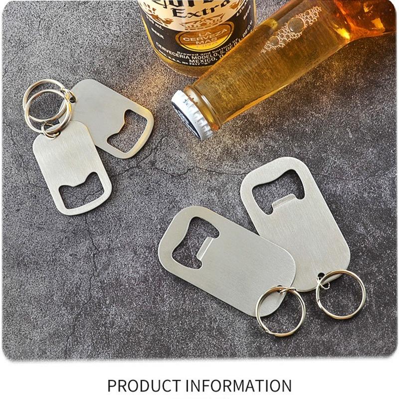 Stainless Steel Flat Speed Bottle Cap Opener Remover Bar Blade Home Hotel Professional Beer Bottle Opener Key Chains