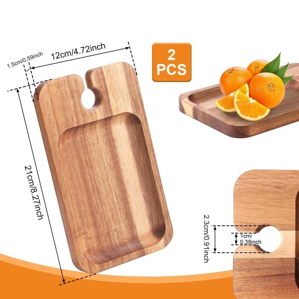2pcs Wooden Appetizer Plates with Wine Glass Holder Holder Design Cheese Board  Social Gathering