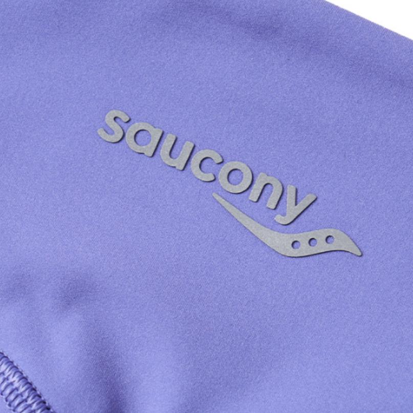 Saucony Solid High-Waisted Nine-Point Tight Sports Leggings Women leggings Light-Milk-Gray Purple SC1230002DY-PP36