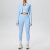 Cross-Border Halter Backless Sports Bra & High-Waisted Zipper Jacket Yoga Set