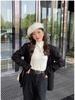 Women's Autumn/Winter 2024 Thick Velvet Half-High Collar Slim Fit Long-Sleeve Top