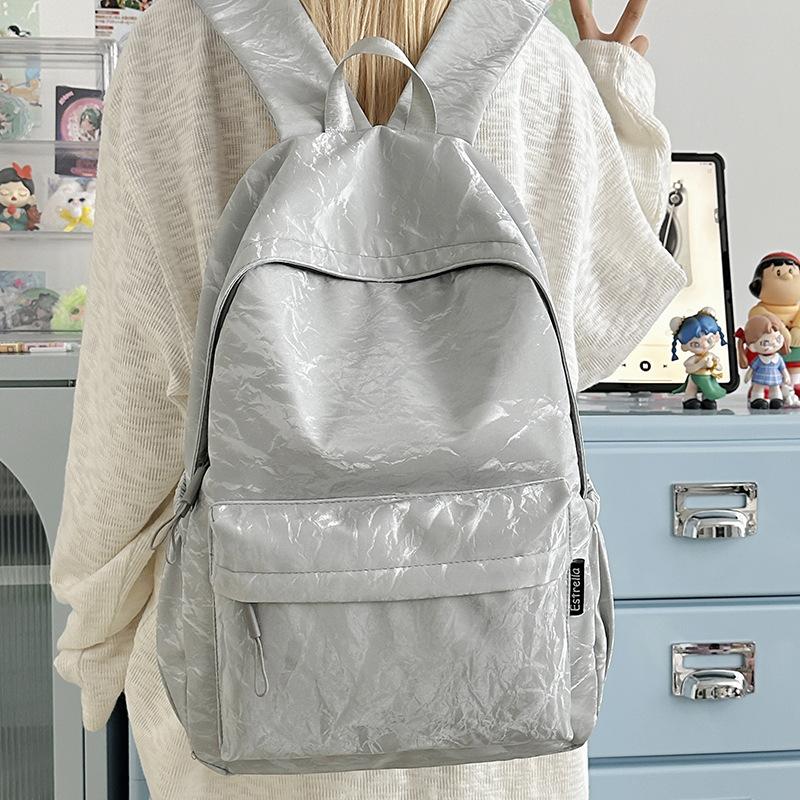 Schoolbag Travel Backpack Women's 1011 New Summer Fashion Casual Large Capacity School Bag College Student Lightweight Handbag