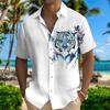 Summer Parrot Printed Top Men's Hawaii Beach Shirt Outdoor Party Men's Breathable Short Sleeve Street Socialwear