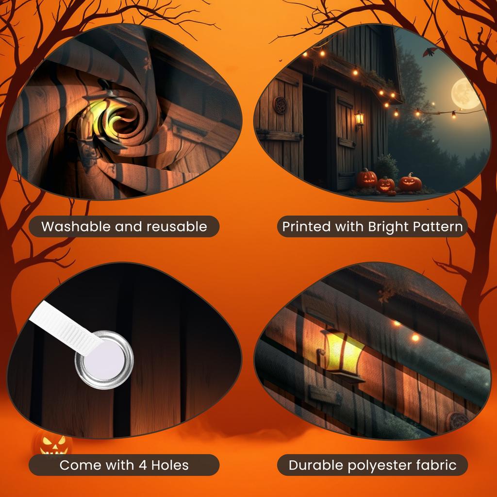 Outdoor Party Moody Lighting Halloween Banner Autumn Decoration Night Sky Jack O Lantern Decor For Holiday Celebration Halloween