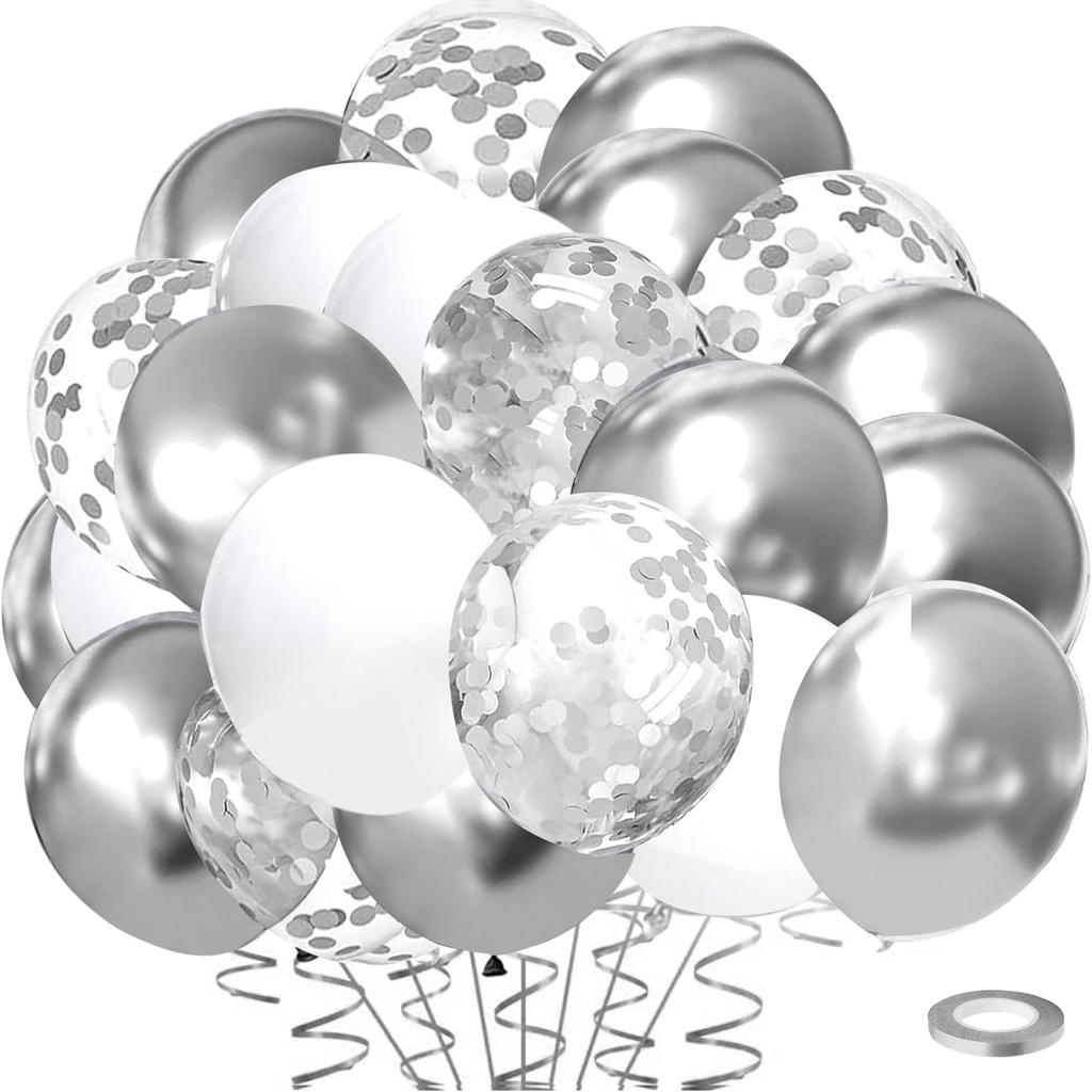 50/80PCS Green and Silver Latex Balloon Set Suitable for Birthday Parties, Weddings, Valentine's Day Party Decorations