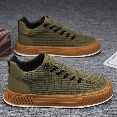 Moda Harajuku Sneakers Casual Verdi Uomo Scarpe di Design in Camoscio Streetwear Hip Hop Scarpe con Plateau Uomo Sneakers Vulcanizzate Slip-on 2024