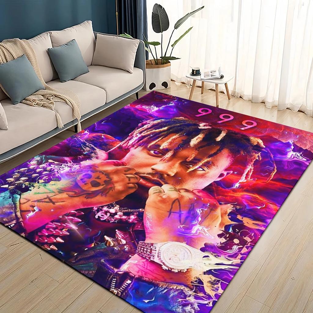 HD Juice WRLD 999 3D Legend Rapper Star Rug Carpet for Living Room Bedroom Home Decor,kids Play Non-slip for Sofa Doormat