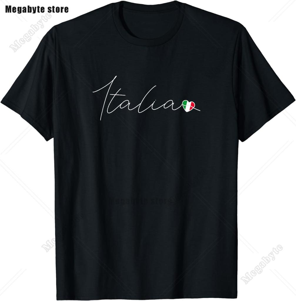 Italia TShirt Italy Flag Coat of Arms Tee Shirt Repubblica Italiana Italian Heritage Vintage T Shirt Guys Streetwear Crew Neck