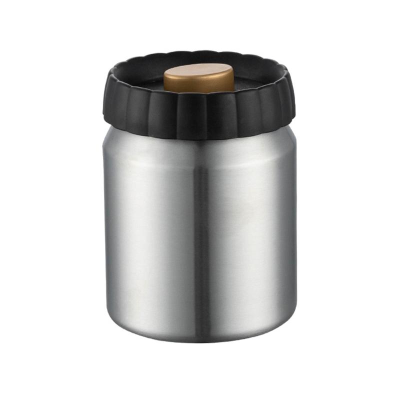 Food Grade 304 Stainless Steel Coffee Bean Storage Container Large Capacity Vacuum Canister Sealed Jar